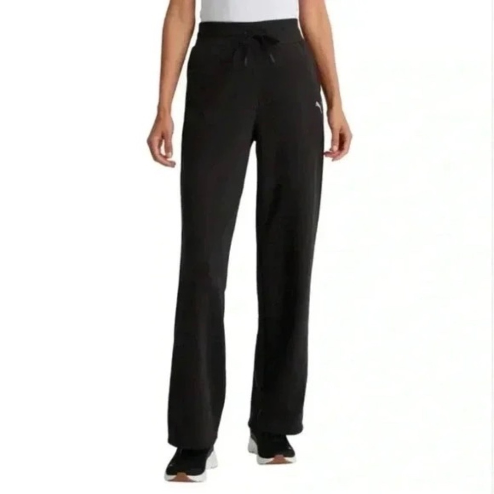 PUMA Ladies' Fleece Pants, Straight Leg, Black, Large, NWT
